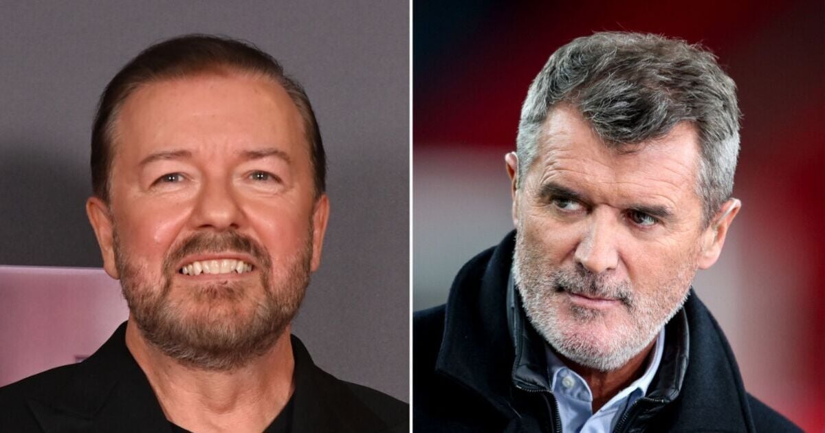 Ricky Gervais mocks Roy Keane after joining Neville and Carragher on The Overlap