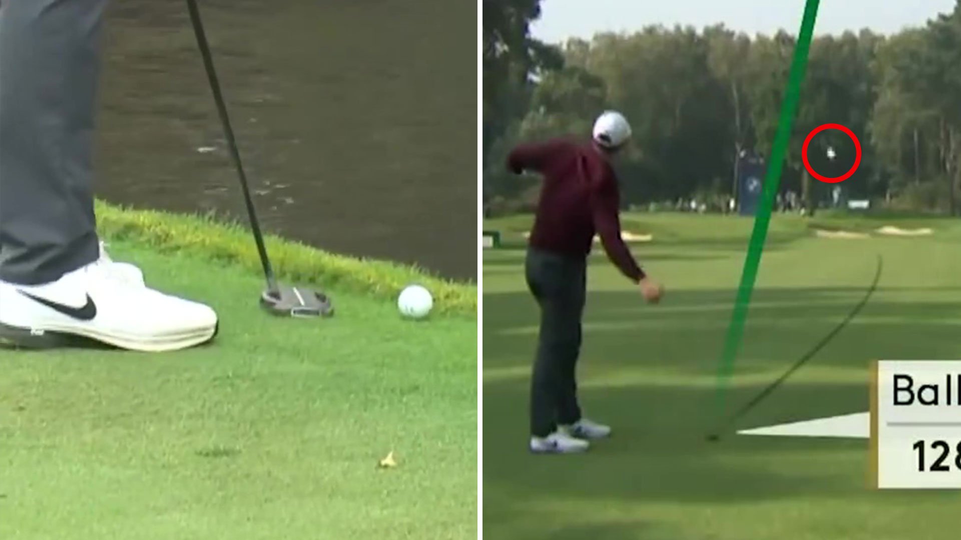 Rory McIlroy plays left-handed using his putter BACKWARDS before SNAPPING club in eventful morning at PGA Championship