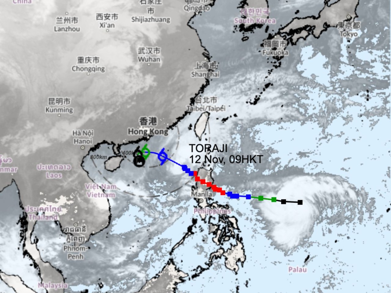 Storm Toraji expected to come within 200km of HK