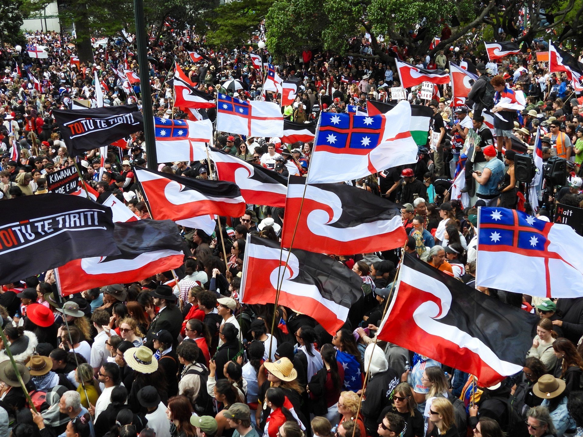 Tens of thousands protest New Zealand Maori rights bill