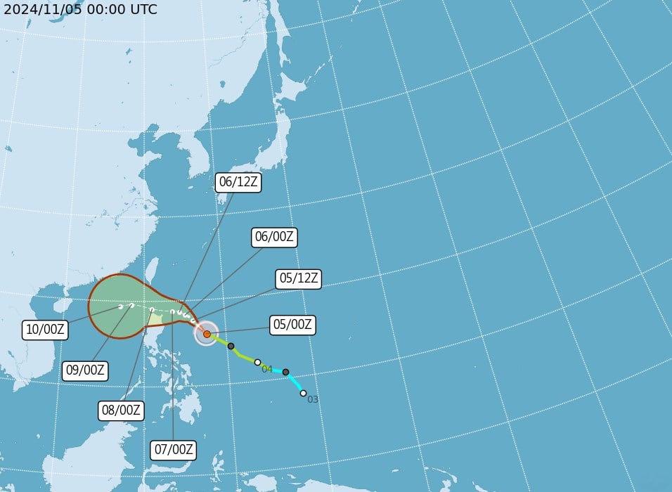 Tropical Storm Yinxing strengthens to typhoon