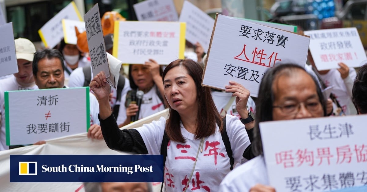 Villagers facing relocation deadline march to Hong Kong government headquarters