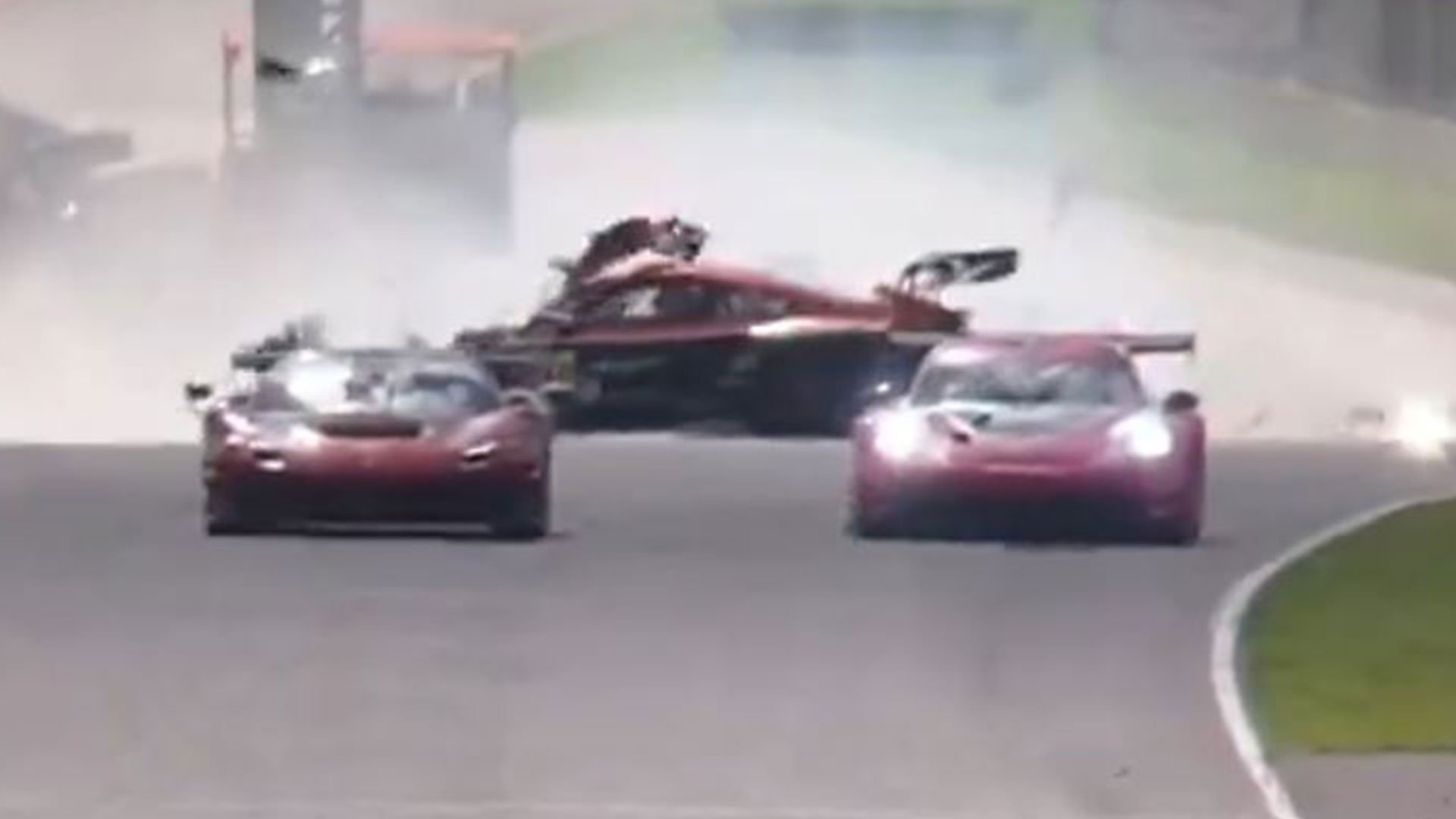 Watch sickening crash at Le Mans series as car smashed to pieces and driver, 63, lucky to be alive