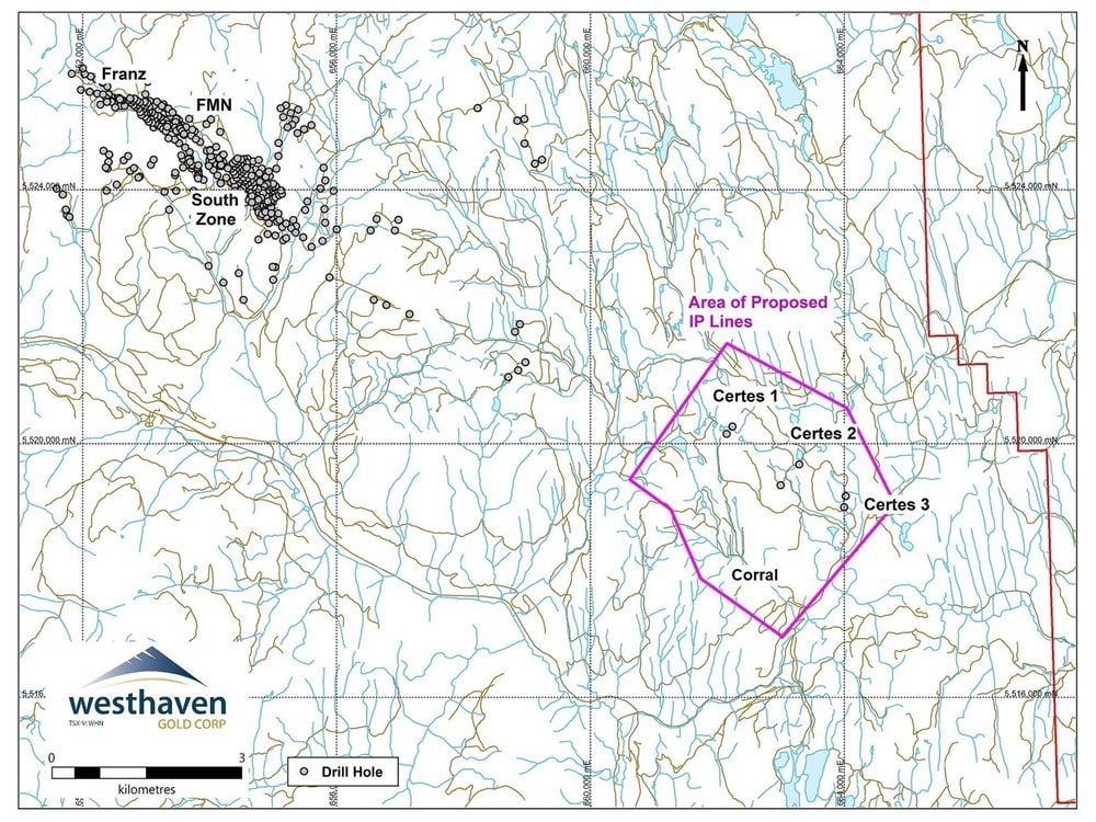 Westhaven Commences Ground Geophysics on the Newly Discovered Certes Target at Shovelnose; Including Induced Polarization (IP) Survey