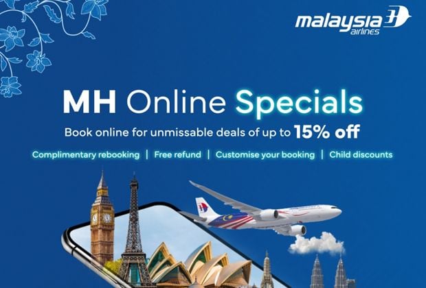 Malaysia Airlines offers exclusive online-only deals with up to 15% off flights