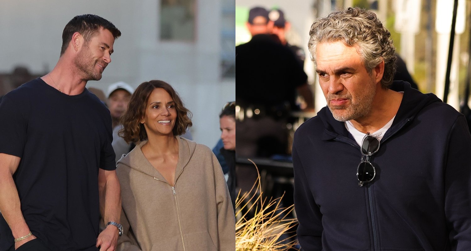 Chris Hemsworth, Halle Berry, & Mark Ruffalo Film Scenes for 'Crime 101' Movie in L.A.