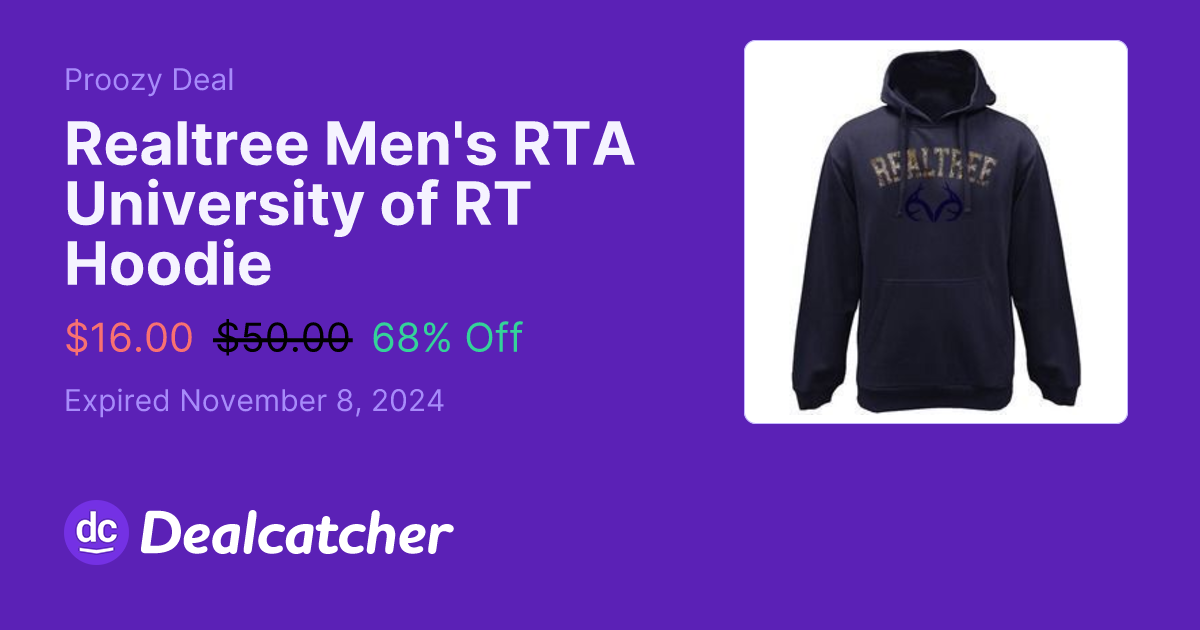 Proozy - Realtree Men's RTA University of RT Hoodie $16