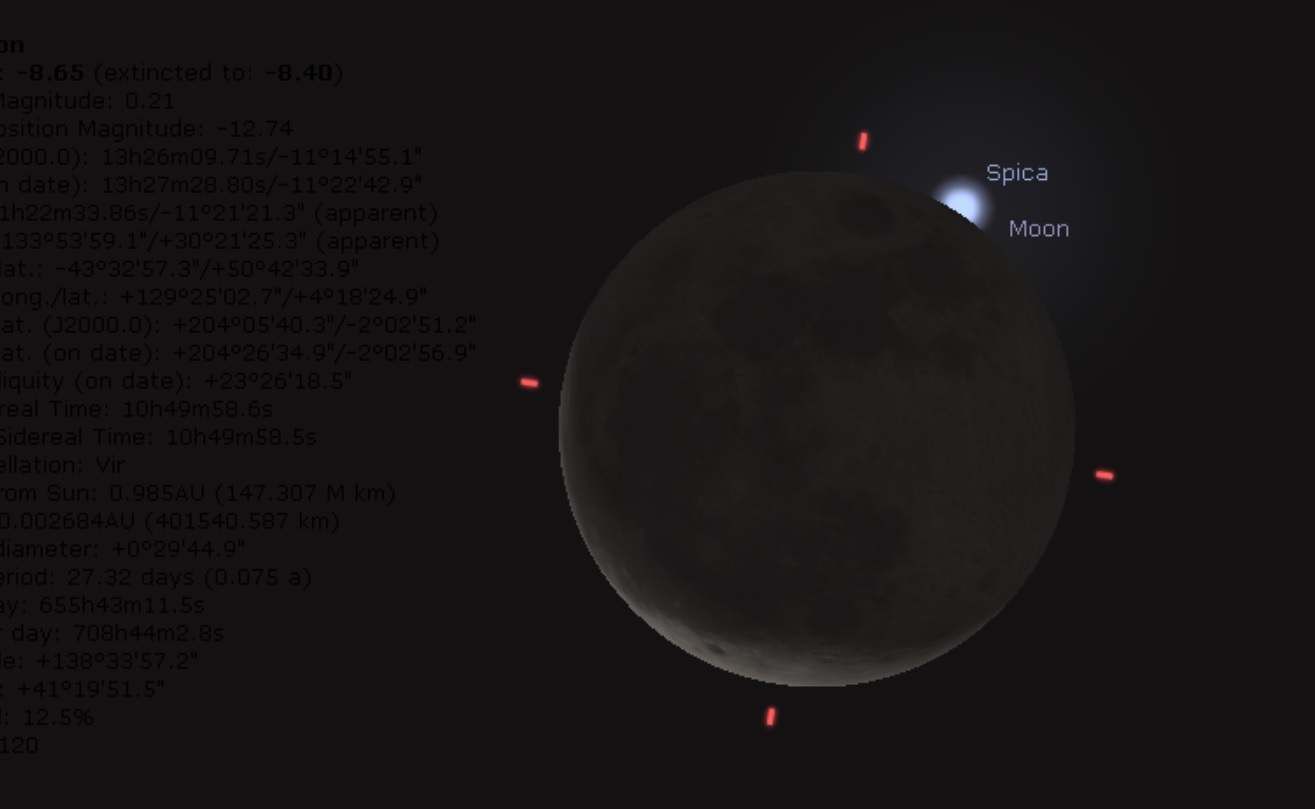 Watch the Crescent Moon Occult Spica for North America Early Wednesday Morning