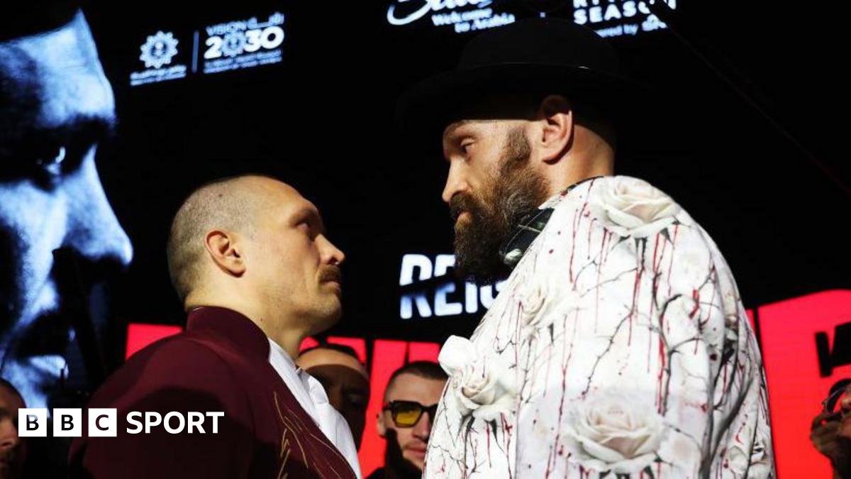 Fury and Usyk stare at each other for 11 minutes in astonishing face-off