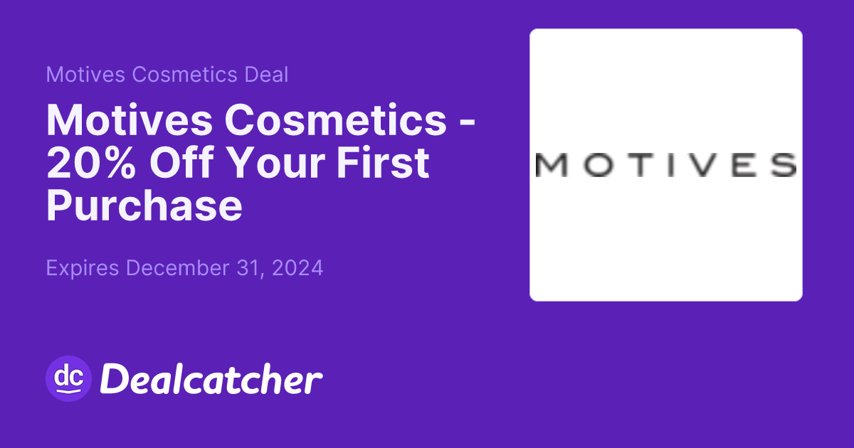 Motives Cosmetics - 20% Off Your First Purchase