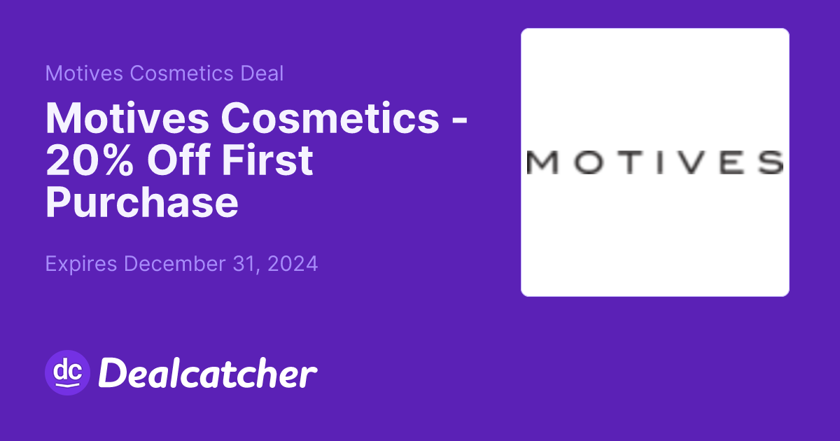 Motives Cosmetics - 20% Off First Purchase