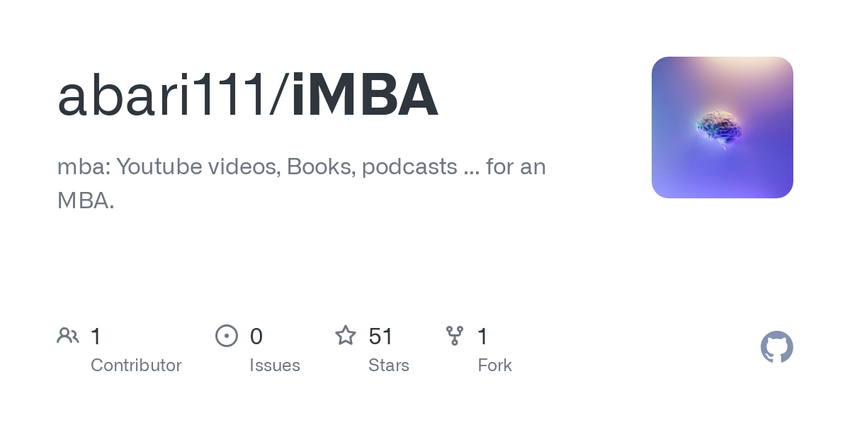 IMBA: A Curated Self-Learning MBA Inspired by 'The Personal MBA