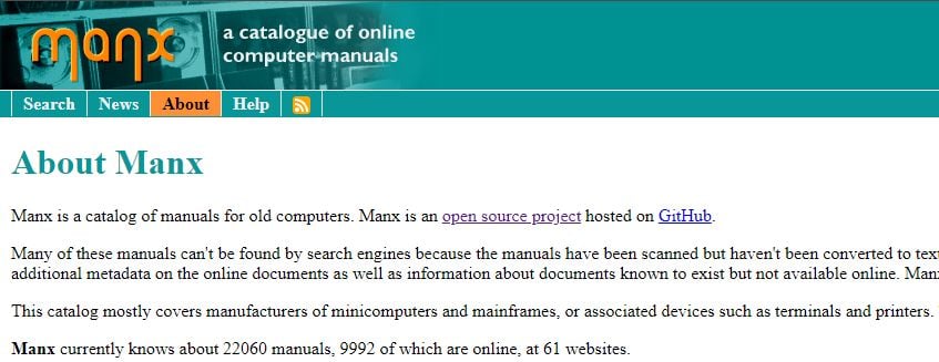 Keeping Track of Old Computer Manuals with the Manx Catalog