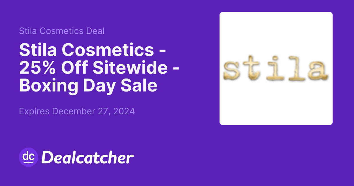 Stila Cosmetics - 25% Off Sitewide - Boxing Day Sale