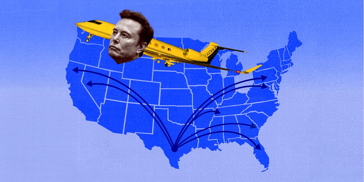 A year of Elon Musk's private jet travels reveals his deepening political ties