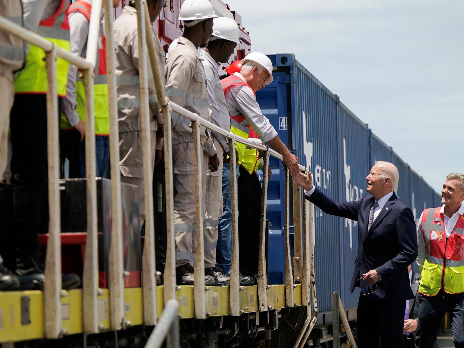 Biden tours Angola railway project to boost Africa-West trade links