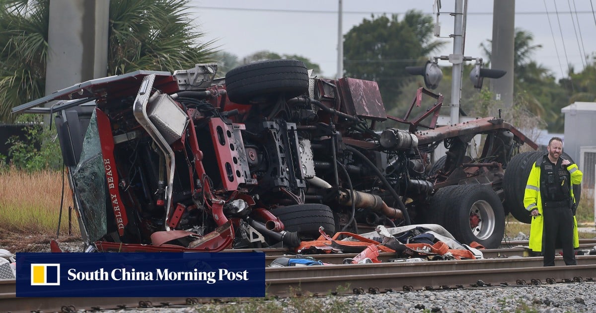 15 hurt in Florida after train hit fire truck that drove onto tracks after another train passed