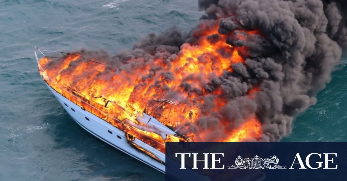 Boaties make lucky escape after yacht catches fire off WA coast