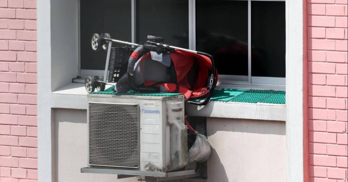 Choa Chu Kang residents raise alarm over baby stroller placed on air-con compressor 