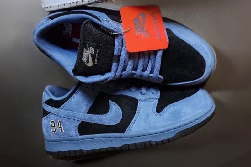 First Look at the Supreme x Nike SB Dunk Low "Ocean Fog"