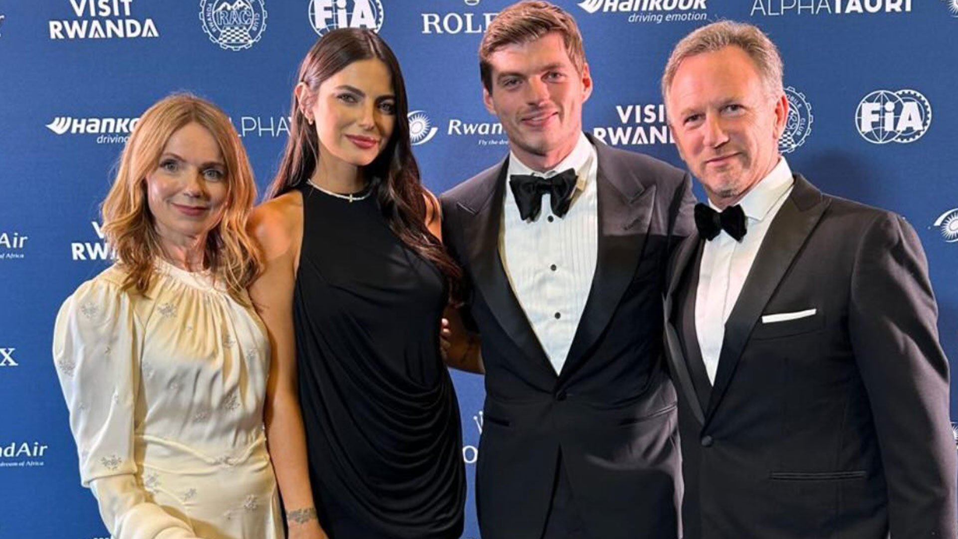 Geri Horner and Kelly Piquet steal the show as they join Christian Horner and Max Verstappen at plush FIA Awards