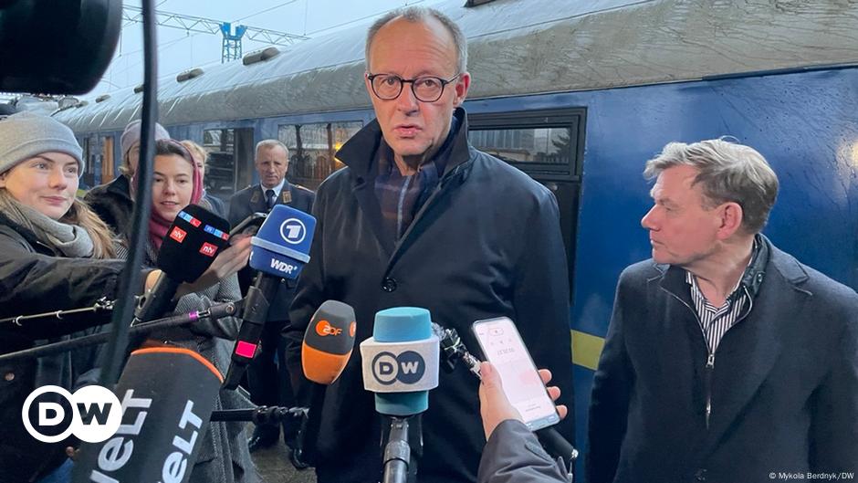 German Chancellor-hopeful Friedrich Merz arrives in Kyiv