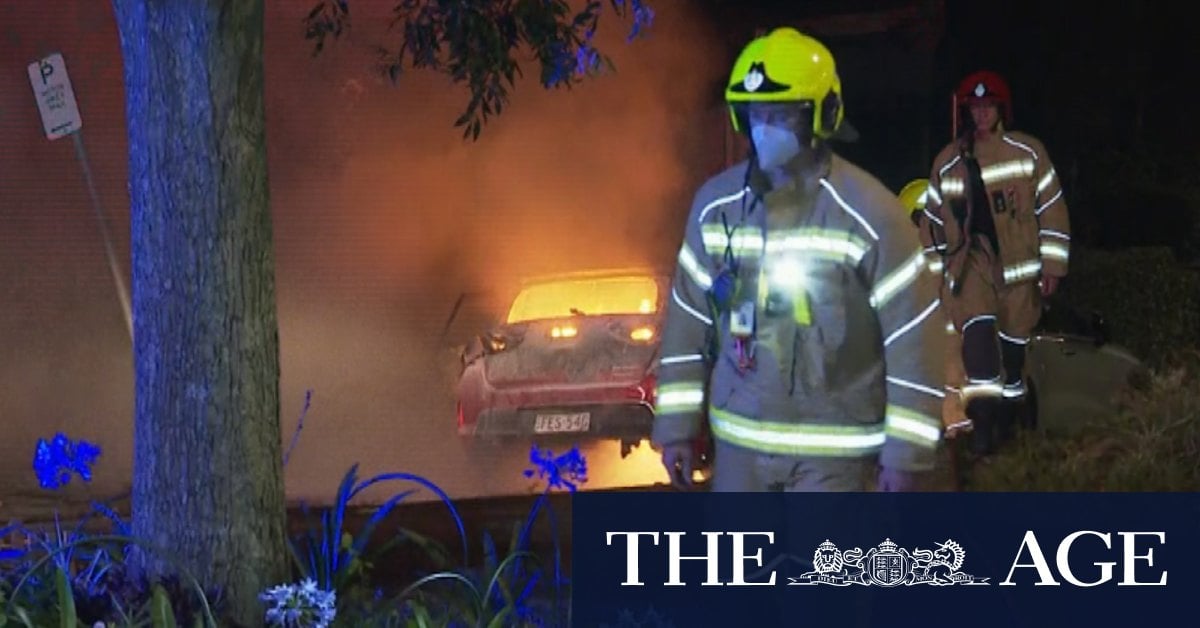 Graffiti, burned out car in Sydney's east