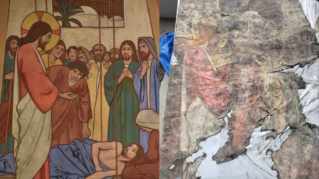 Group of Seven murals were considered destroyed after church fire. Here's how they are being brought back to life