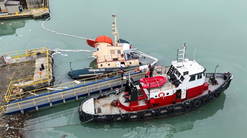 Iconic Halifax ship Theodore Too partially sunk at Ontario dock