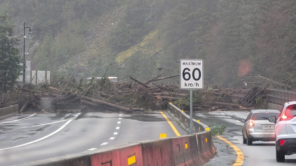 Landslide closes B.C.'s Sea to Sky Highway; reception centre opened for stranded travellers