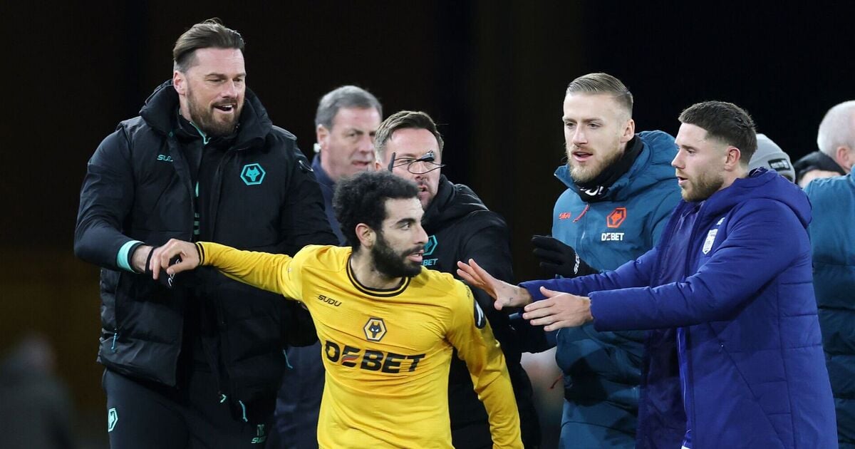 More Wolves chaos as angry Ait-Nouri carried off pitch by team-mate after Ipswich loss