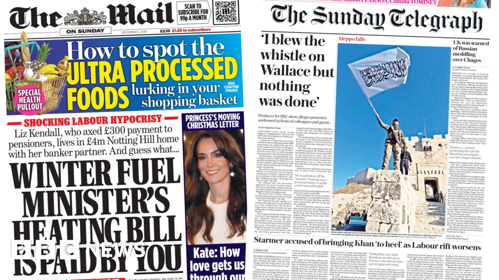 Newspaper headlines: 'Shocking Labour hypocrisy' and Wallace whistleblower