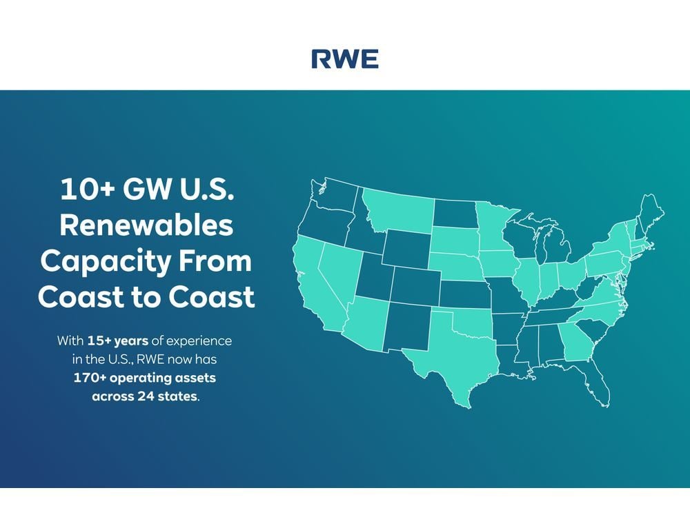 RWE reaches 10 gigawatts owned and operated clean generation assets in the U.S.