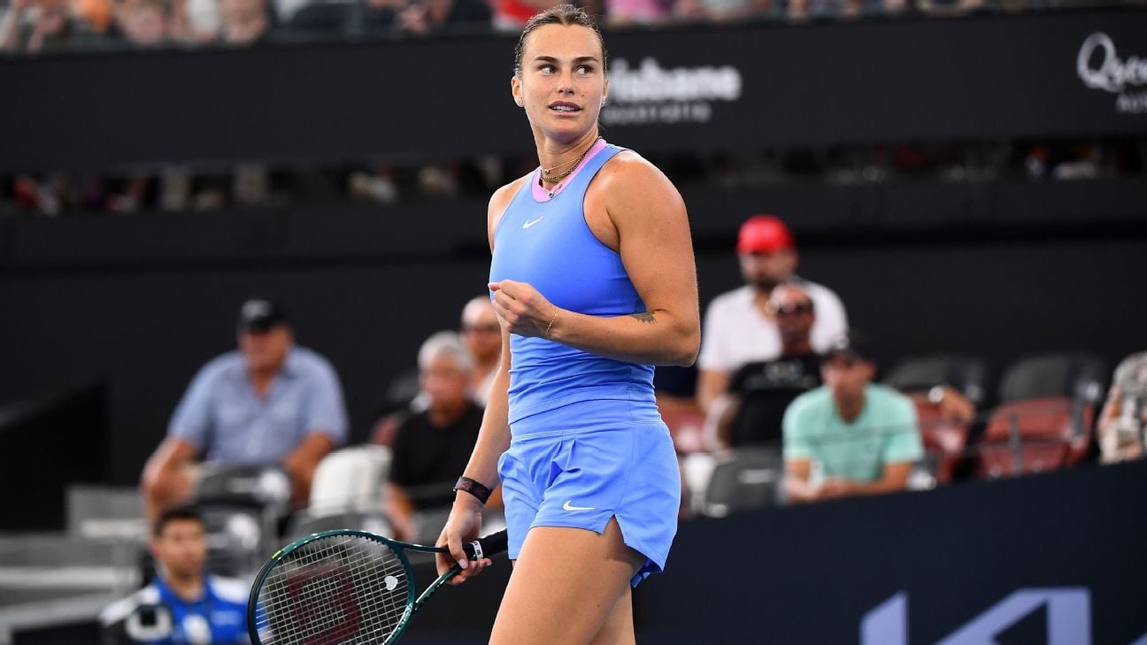 Sabalenka wins opening singles match in Brisbane