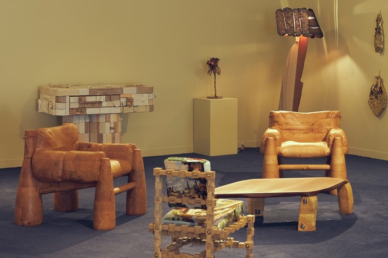 Sam Klemick's Wooden Chairs Evoke Surreal Softness at Design Miami