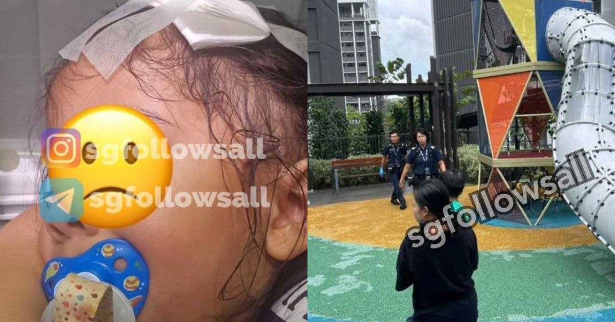 Toddler playing in Sengkang playground suffers cut from falling item