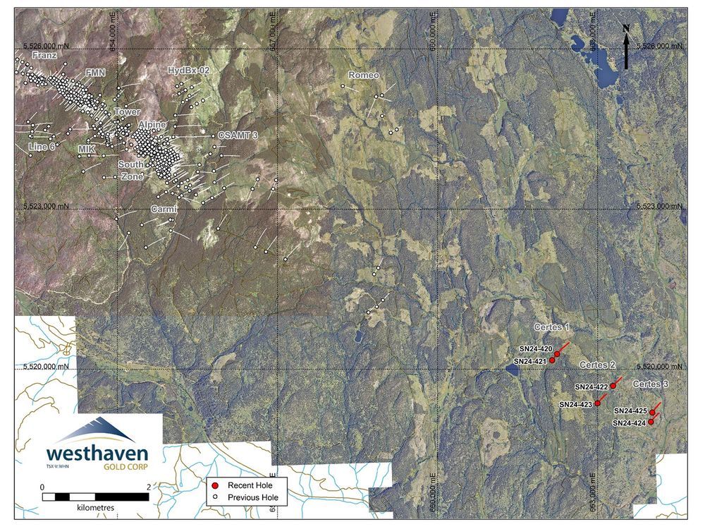 Westhaven Drills Gold Bearing Quartz Vein at the Certes Target; Reports Final Drill Results from the 2024 Drilling Campaign at Shovelnose