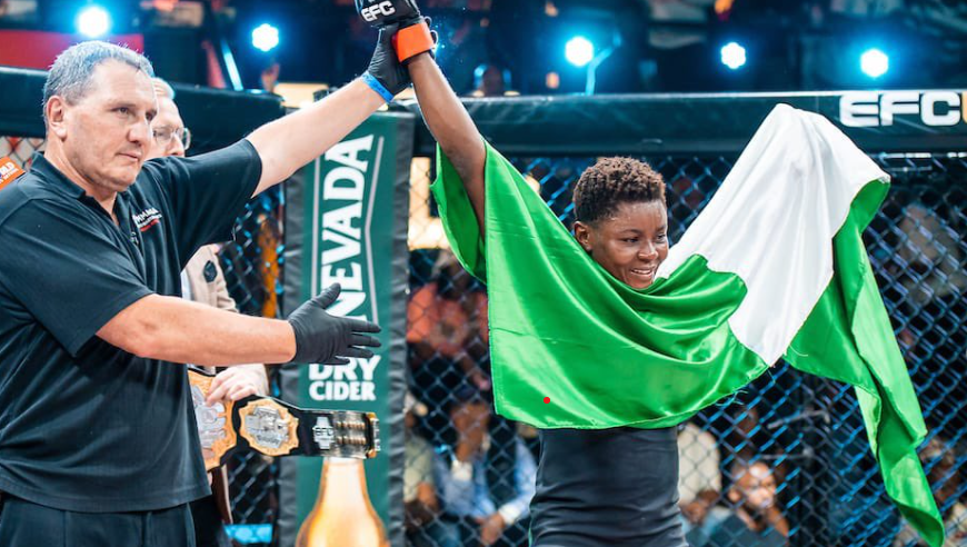 Nigerian policewoman wins bantamweight championship in South Africa