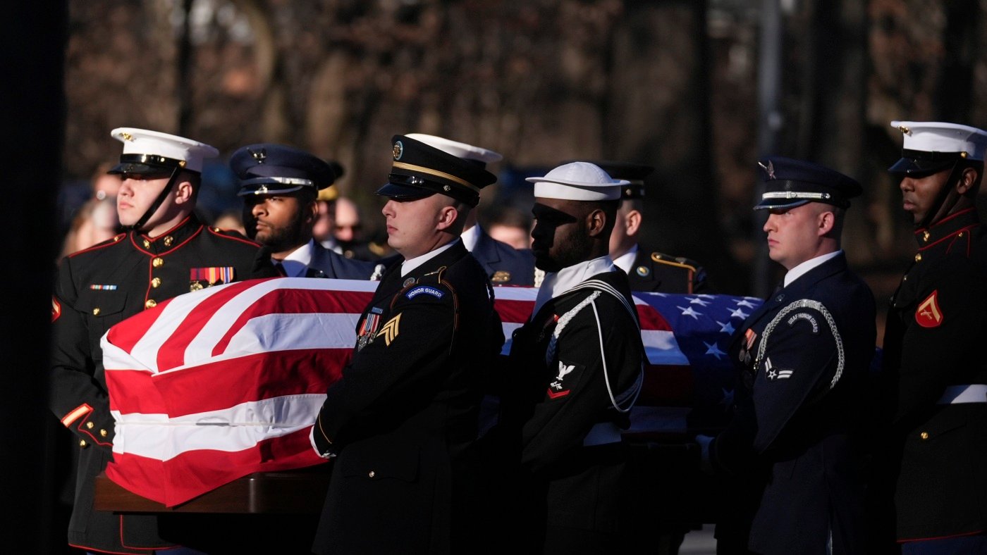 Jimmy Carter's funeral services begin in DC. And, photos from the major winter storm