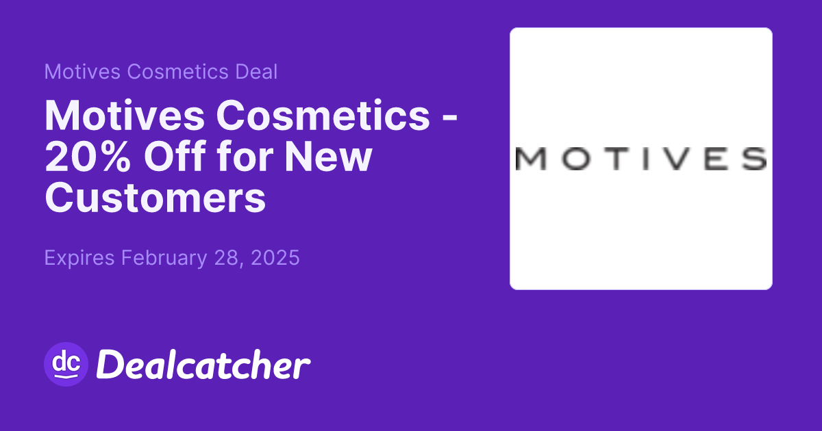 Motives Cosmetics - 20% Off for New Customers