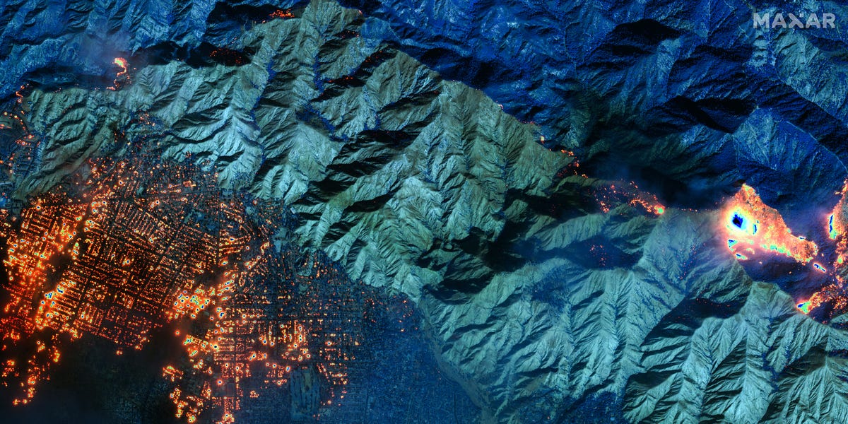 Satellite images show the scale of the destruction from LA's wildfires