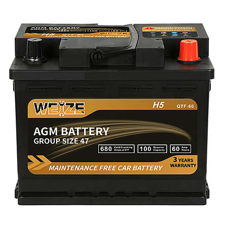 Weize Platinum AGM BCI Group 47-12v 60ah H5 Size 47 Automotive Battery $114 & More + Free Shipping