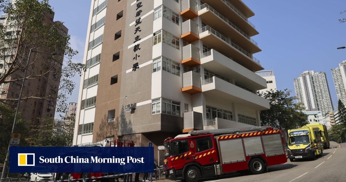 20 Hong Kong students hospitalised after trolley set ablaze outside school