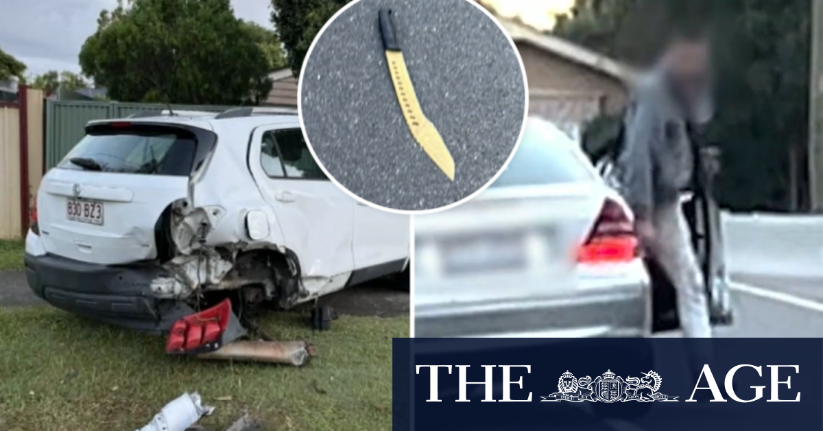 Arrest after Mercedes crashed, gold machete tossed