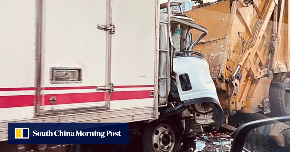 Hong Kong driver dies after his truck collides with garbage vehicle