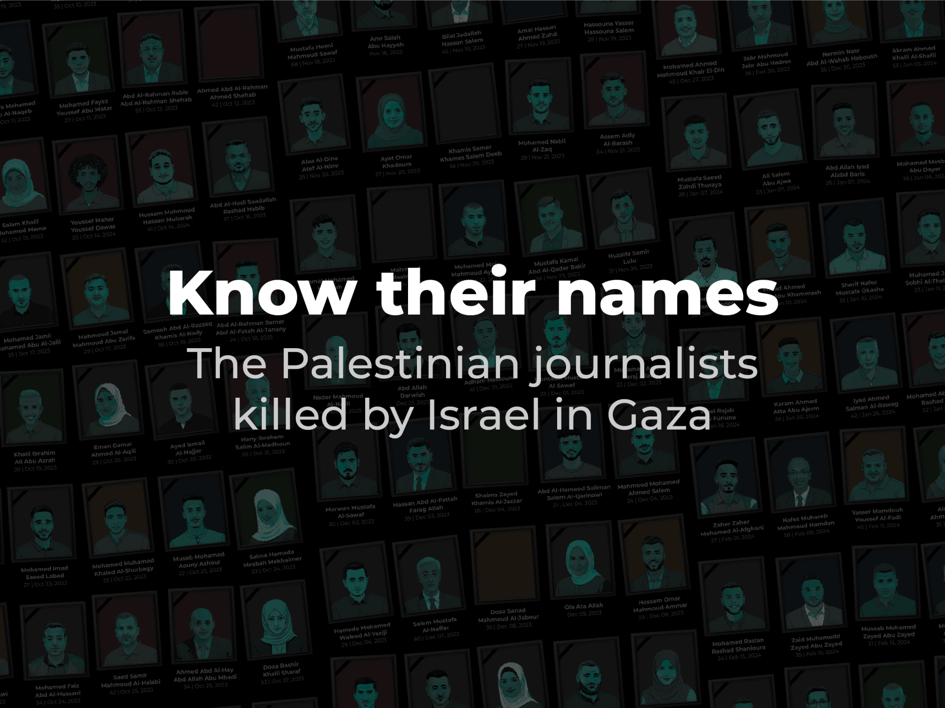 Know their names: The Palestinian journalists killed by Israel in Gaza