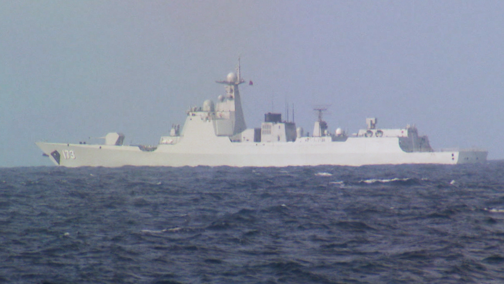 Multiple Chinese warships track Canadian HMCS Ottawa through the South China Sea 