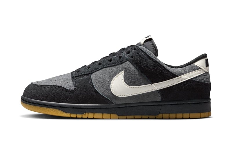 Nike Builds The Dunk Low "Black Gray Gum" With Suede Uppers