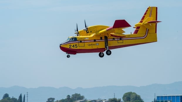 Quebec plane fighting L.A. fires grounded after being stuck by drone